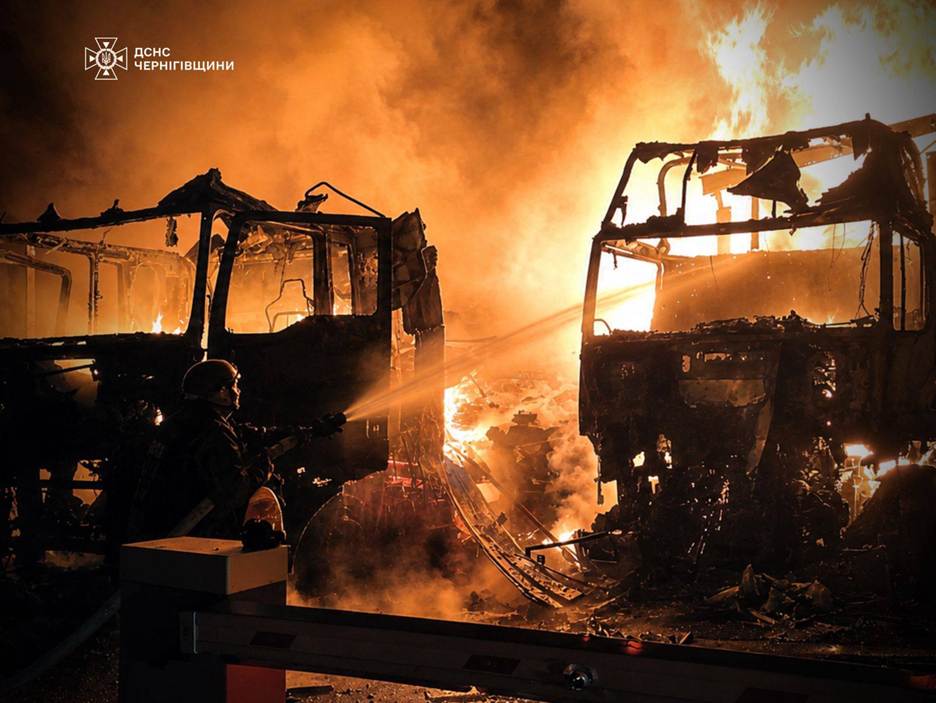 Aftermath of russian attack on a company in Chernihiv oblast, 31 May 2026. Photo: Chernihiv Regional Military Administration