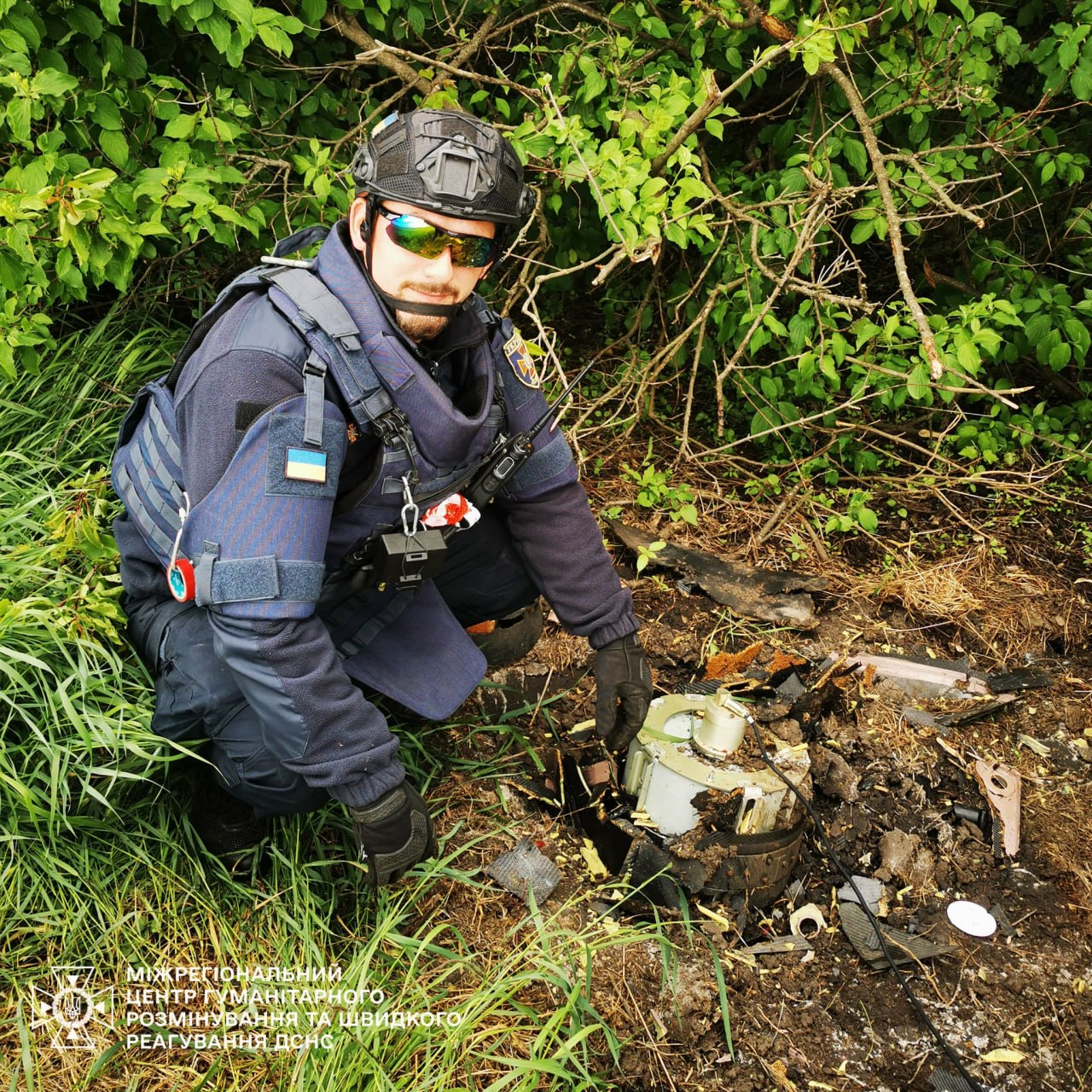 Neutralizing a drone's warhead. Photo: Interregional Center for Humanitarian Demining and Rapid Response