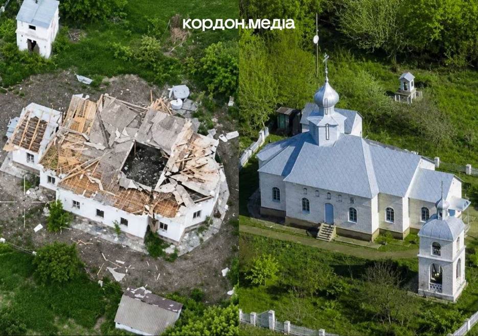 Church destroyed by russian forces in Ulanove village, Esman community, 26 May 2026. Photo: social media.