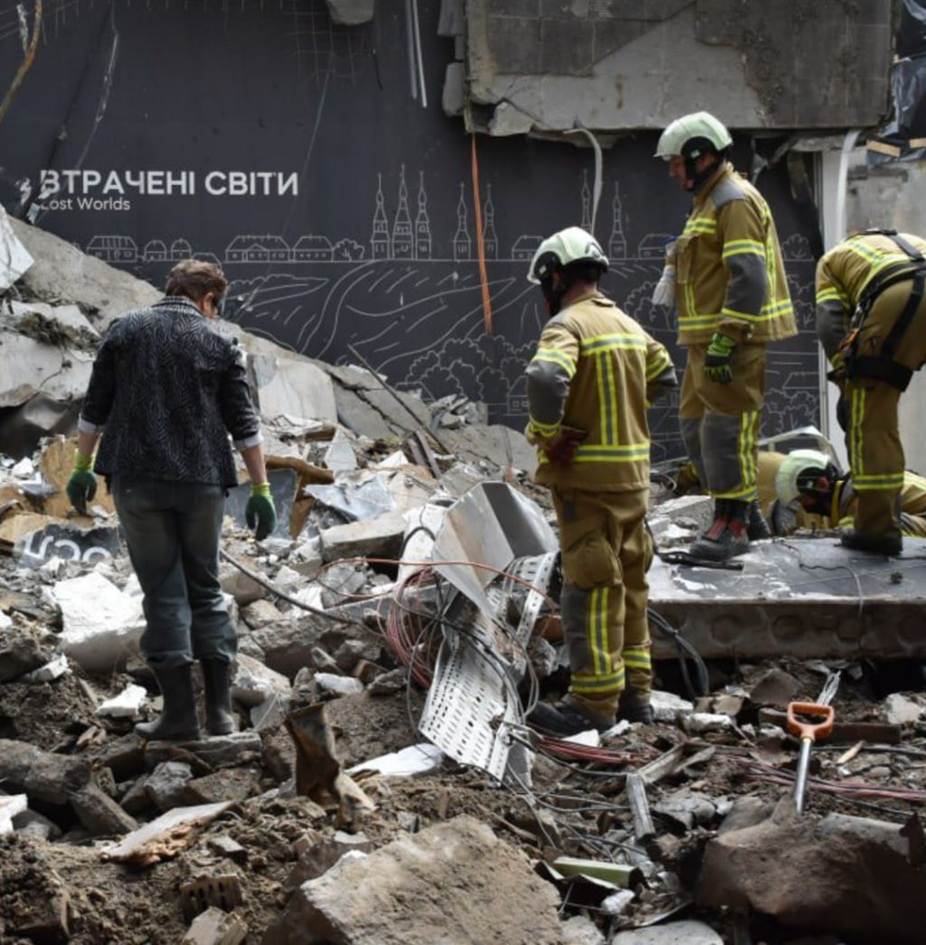 Search operations are underway at the Chornobyl Museum, which was damaged by a russian missile, Kyiv, 28 May 2026. Photo: Chornobyl National Museum