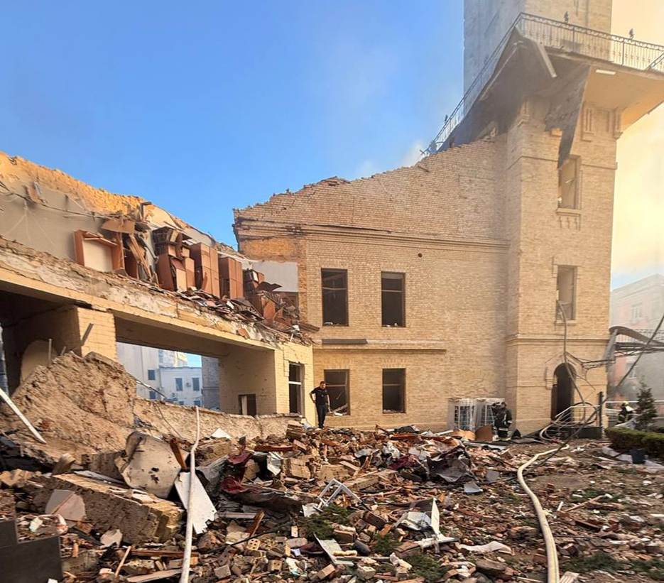 The National Museum “Chornobyl”, damaged by a russian strike on 24 May 2026. Photo: Ministry of Internal Affairs of Ukraine