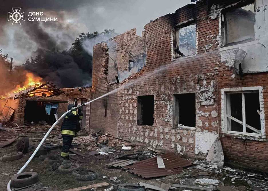The aftermath of a russian strike in Putyvl, 14 May 2026. Photo: The State Emergency Service of Sumy oblast