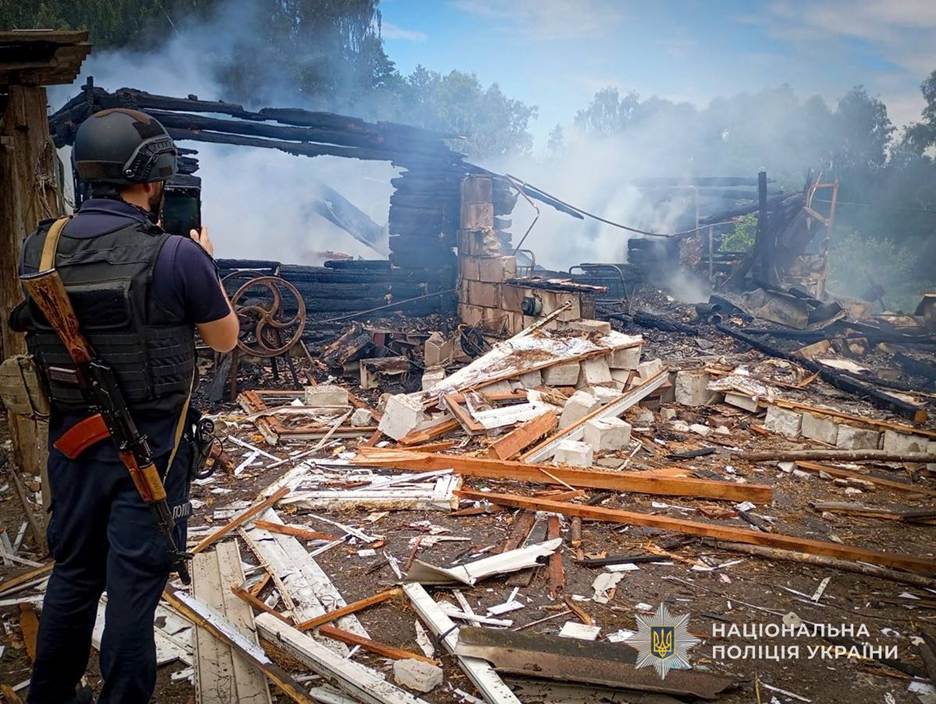 The aftermath of a russian attack in Sumy oblast, 16 June 2026. Photo: The National Police