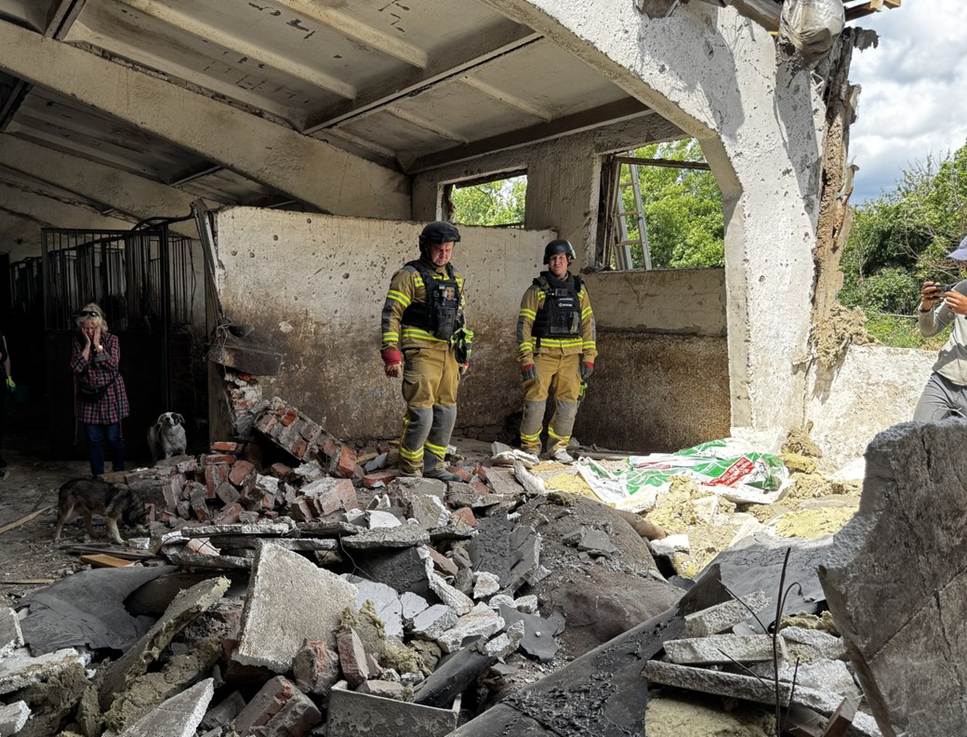 The aftermath of a russian attack on an equestrian sports school in Sumy, 17 June 2026. Photo: social media