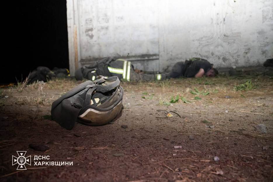 Rescue workers were killed in a second russian strike on Kharkiv on 15 June 2026. Photo: State Emergency Service of Kharkiv oblast