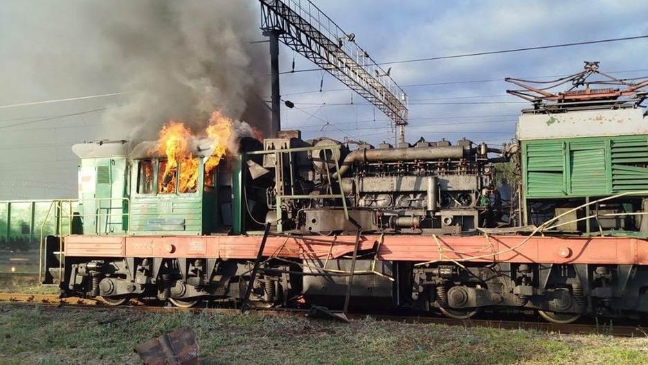 Locomotive damaged as a result of the russian attack in Lozova, 14 June 2026. Photo: Ministry for Development of Communities and Territories of Ukraine