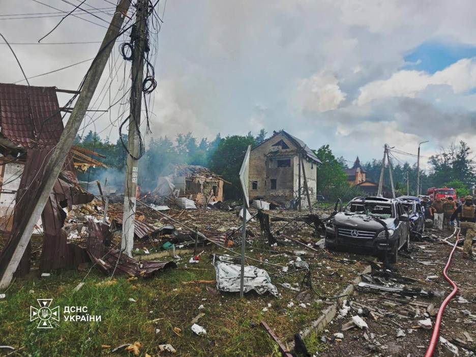 Consequences of the russian attack on Kyiv oblast in the afternoon of July 24, 2026. Photo: Volodymyr Zelenskyy
